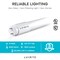Luxrite T8 LED Tube Light Bulbs 13W (32W Equivalent) 1800LM 3000K Soft White Type A+B G13 Base 4-Pack LR34190-4PK - alternate 3